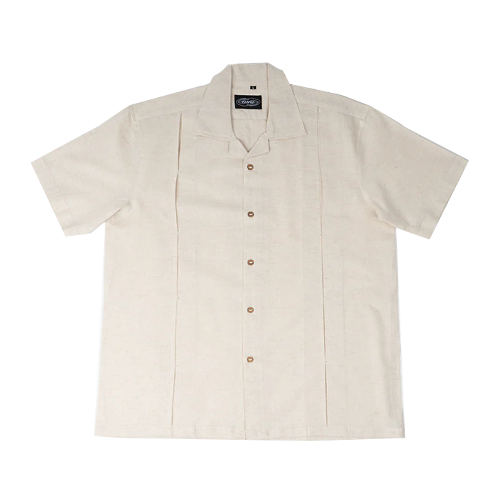 Pleated Shirt in Khadi Beige