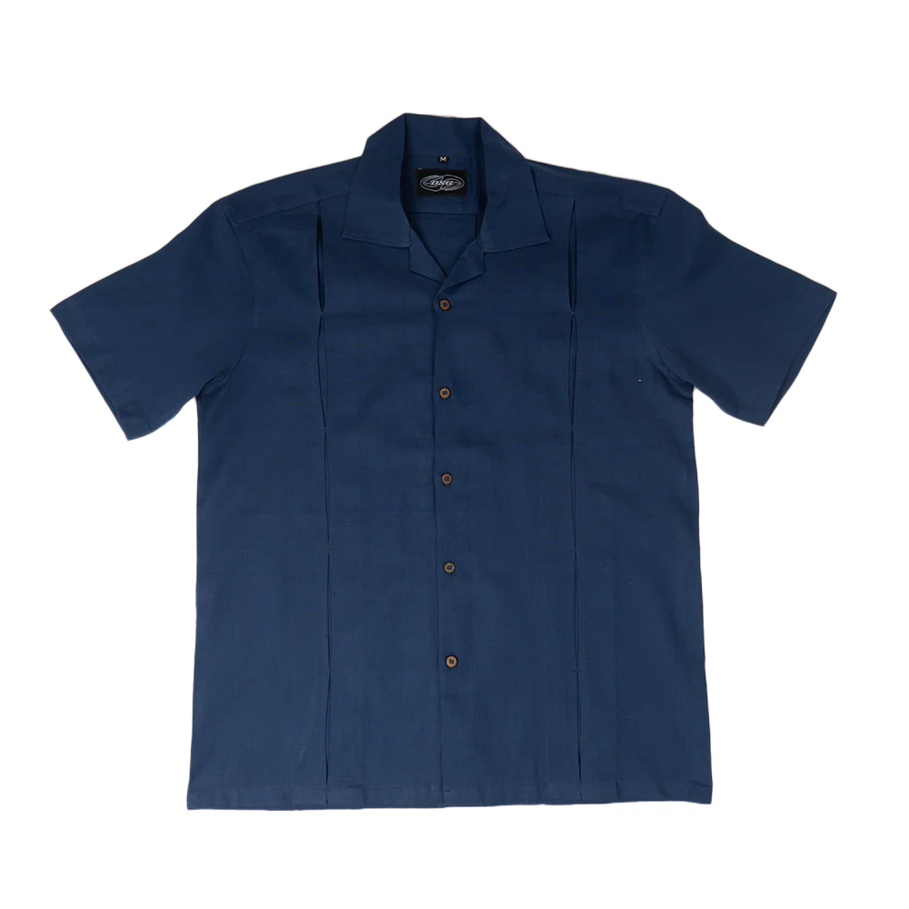 Pleated Shirt in Dark Blue