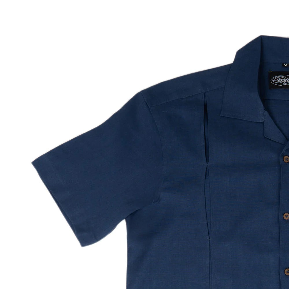 Pleated Shirt in Dark Blue