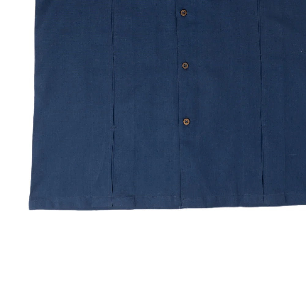 Pleated Shirt in Dark Blue