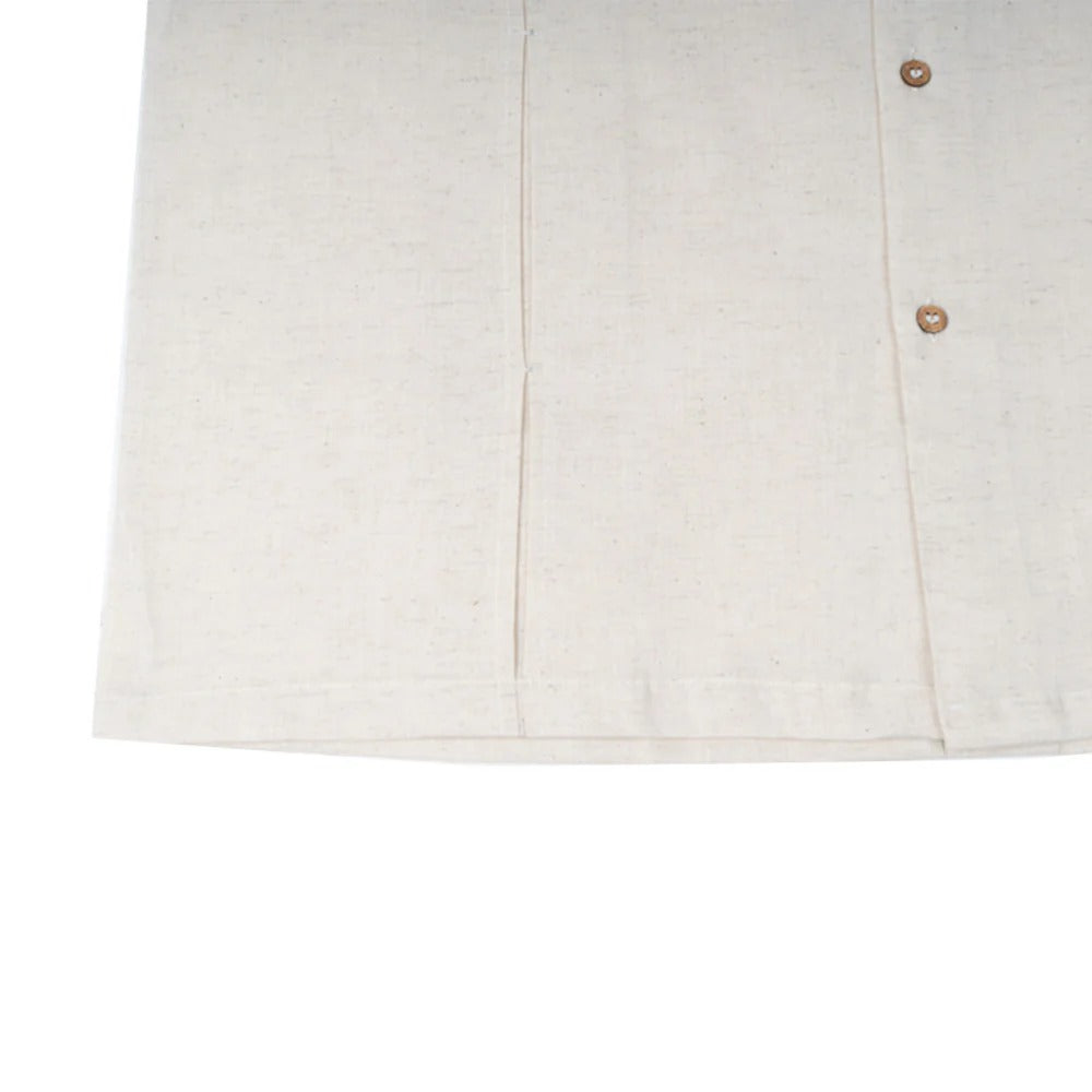 Pleated Shirt in Khadi Beige
