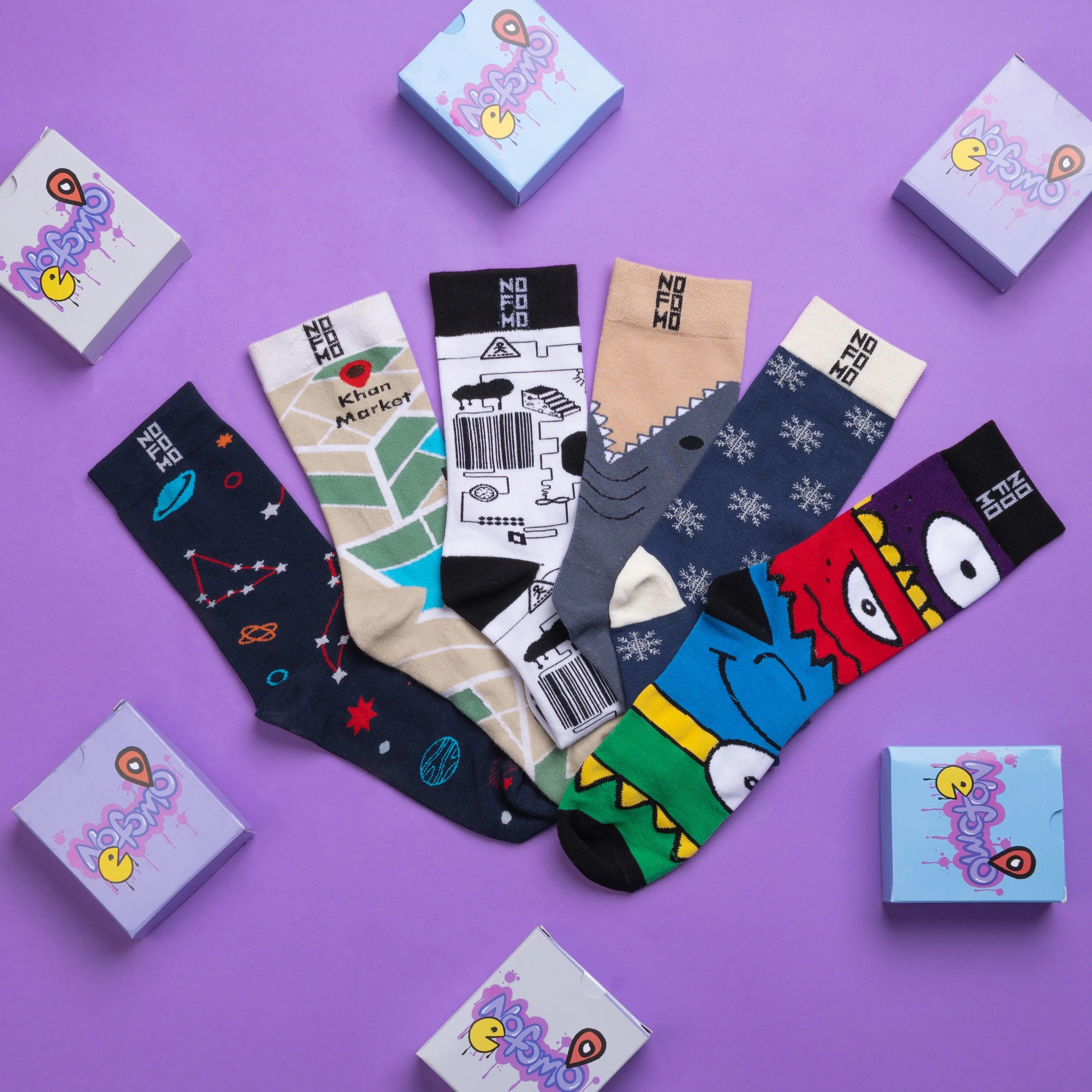 Box Of 6 - Crew Length Socks